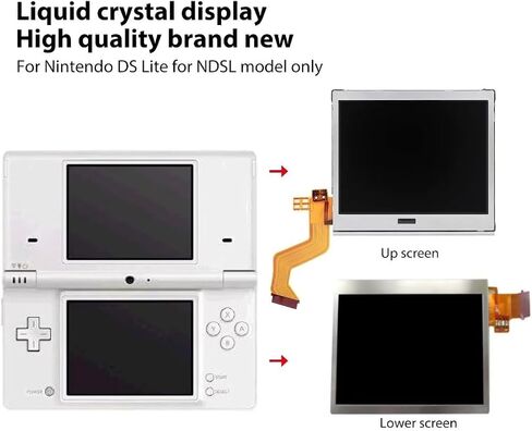 Top Upper & Bottom Lower LCD Screen Display Replacement for Nintendo DS Lite DSL NDSL in Saudi Arabia