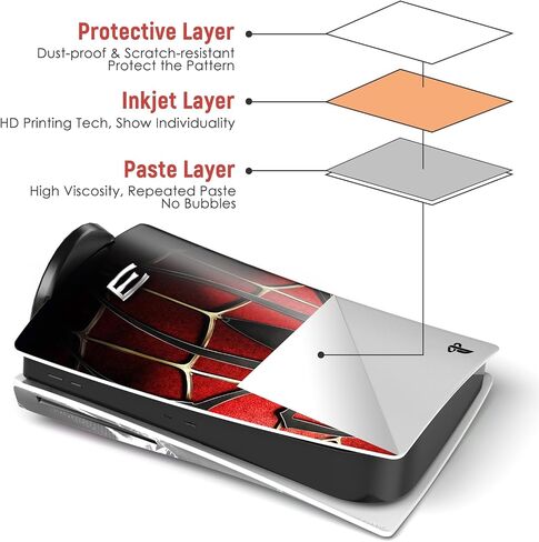 ملصق فينيل لوحدة التحكم وجهاز التحكم من TESSGO Skin Disc Edition، متين، مقاوم للخدش، خالٍ من الفقاعات، مصطف بدقة، متوافق مع Play S tation 5 in Saudi Arabia