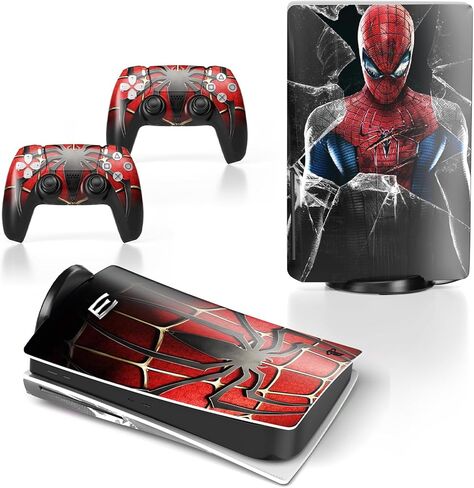 ملصق فينيل لوحدة التحكم وجهاز التحكم من TESSGO Skin Disc Edition، متين، مقاوم للخدش، خالٍ من الفقاعات، مصطف بدقة، متوافق مع Play S tation 5 in Saudi Arabia