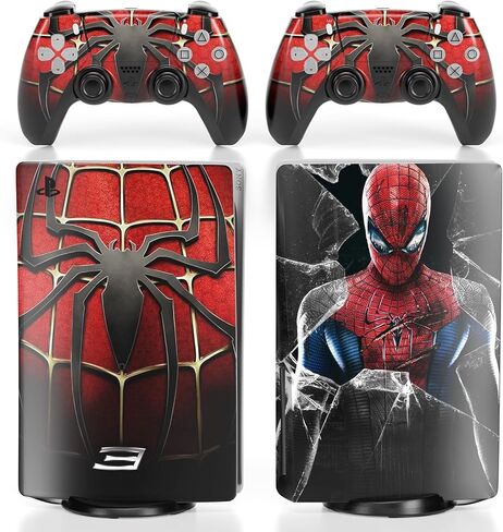 ملصق فينيل لوحدة التحكم وجهاز التحكم من TESSGO Skin Disc Edition، متين، مقاوم للخدش، خالٍ من الفقاعات، مصطف بدقة، متوافق مع Play S tation 5 in Saudi Arabia