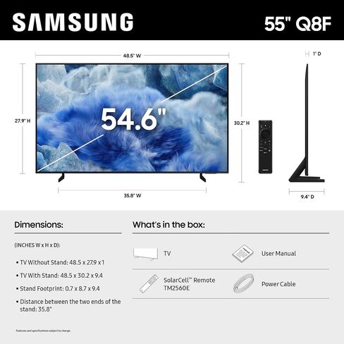 Samsung 32-Inch Class QLED Q8F 4K UHD Smart TV (2025 Model) Q4 AI Processor, 100% Color Volume with Quantum Dot, AirSlim Design, Endless Free Content, Samsung Vision AI, Alexa Built-in in Saudi Arabia