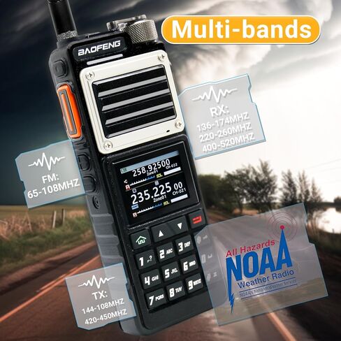 Baofeng UV-25 Pro 10W Radio Hight Duty Handheld Tri Band Baofeng Radio Radio Tri Band Band Band Ham Radios 999Ch 5200mah Batterytype-C شحن UHF VHF MW in Kuwait