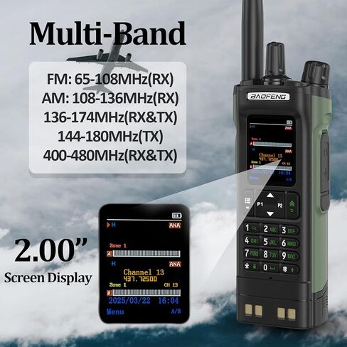 Baofeng DM-32 DMR Radio 10W High Power Walkia Talkie GPS/APRs ثنائية الاتجاه RAIDO USB-C شحن Multi-Band FM/AM Wakkie Talkie DM32 in Kuwait