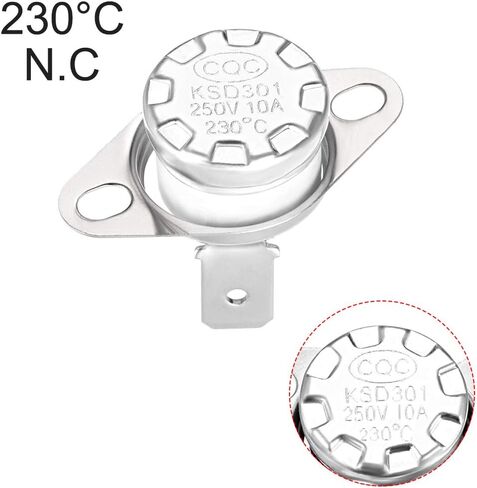 uxcell KSD301 ترموستات 160 درجة مئوية/320 درجة فهرنهايت 10 أمبير مغلق عادة N.C ضبط مفتاح درجة حرارة القرص المفاجئ للميكروويف والفرن وصانع القهوة 5 قطع in Saudi Arabia