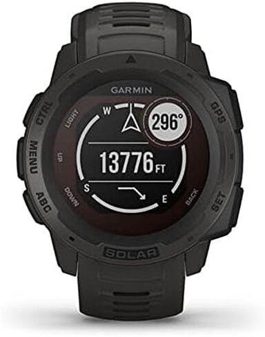 Garmin Instinct Solar, Rugged Outdoor Smartwatch with Solar Charging Capabilities, Built-in Sports Apps and Health Monitoring, Flame Red in Kuwait