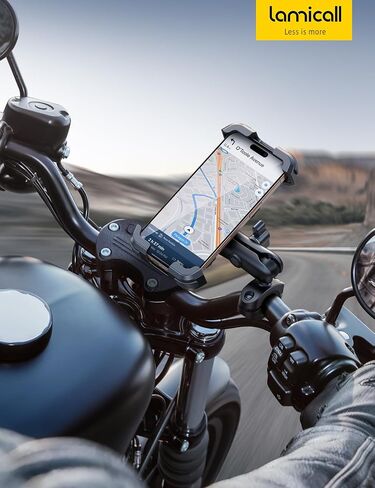 Lamicall Motorcycle Phone Mount Holder - [Dual Vibration Dampener] [Metal Adjustment Arm] Motorcycle Cell Phone Holder, Bike Handlebar Phone Mount, for iPhone 16 15 14 Pro Max, 4.7-6.7" Phones, Red in Saudi Arabia