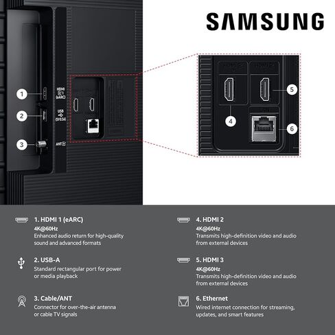 Samsung 55-Inch Class Crystal UHD U8000F 4K Smart TV (2025 Model) Endless Free Content, Processor, MetalStream Design, Knox Security, Compatible with Alexa in Kuwait