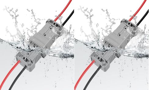 Ip68 Waterproof 50 amps 6-8 Gauge Battery Quick Connect/Disconnect, Jumper Cable Plug Connector Kit for Recovery Winch, Boat, Towing Systems(Grey) in Kuwait