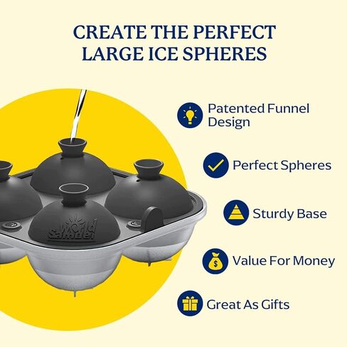 Samuelworld Large Silicone Premium Ice Trays, 2 Inches Big Cubes & 2.5 Inches Sphere Ice Molds - BPA Free, Craft Ice Maker for Gifting, Easy Release - Grey(With Ice Bag) in Saudi Arabia