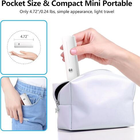 Yayusi Mini Mini Selfie Stick for iPhone ، عصا صورة شخصية محمولة بحجم الجيب مع عصي صورة شخصية للهاتف عن بُعد مع حامل الهاتف لإنشاء المحتوى/مدونة الفيديو/الفيديو المباشر (أبيض) in Kuwait