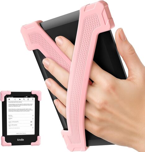 حزام اليد ELETIUO لـ 6 "Kindle/Kobo/Kindle/E-Readers -Paper White 7-10 Gen ، 2 حزمة قبضة إصبع سيليكون مريح ، حامل آمن بيد واحدة لإكسسوارات القراءة المريحة ، الأزرق الأزرق المتوسطة. in Kuwait