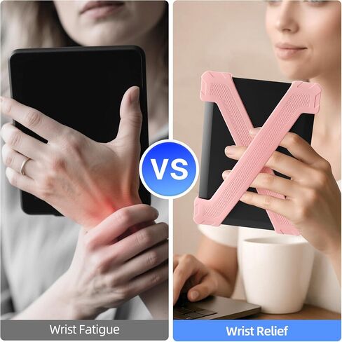 حزام اليد ELETIUO لـ 6 "Kindle/Kobo/Kindle/E-Readers -Paper White 7-10 Gen ، 2 حزمة قبضة إصبع سيليكون مريح ، حامل آمن بيد واحدة لإكسسوارات القراءة المريحة ، الأزرق الأزرق المتوسطة. in Kuwait