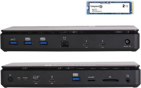 Sonnet Echo 13 Thunderbolt 5 SSD Dock - تخزين 6000 ميجابايت/ثانية NVME ، 4 منافذ Thunderbolt 5 ، Ethernet 2.5 جيجابايت ، عرض 8K - Mac ، Windows ، Chromebook ، iPad Pro (1TB Kingston PCIe 4.0 NVME SSD) in Kuwait