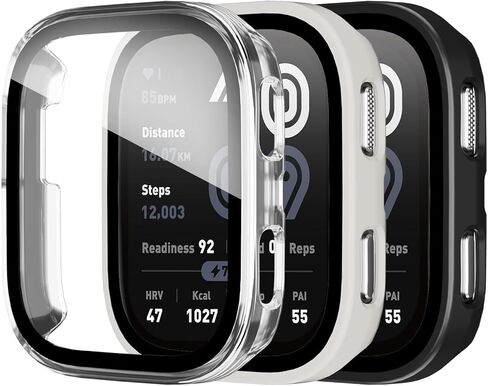 3 Pack Case Compatible with Amazfit Bip 6 Smartwatch Case,PC Material with Built in Tempered Glass Screen Protector Compatible with Amazfit Bip 6 in Kuwait