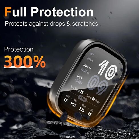 3 Pack Case Compatible with Amazfit Bip 6 Smartwatch Case,PC Material with Built in Tempered Glass Screen Protector Compatible with Amazfit Bip 6 in Kuwait