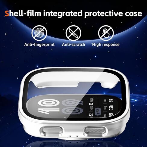 3 Pack Case Compatible with Amazfit Bip 6 Smartwatch Case,PC Material with Built in Tempered Glass Screen Protector Compatible with Amazfit Bip 6 in Kuwait