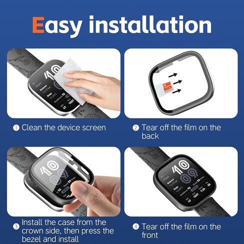 3 Pack Case Compatible with Amazfit Bip 6 Smartwatch Case,PC Material with Built in Tempered Glass Screen Protector Compatible with Amazfit Bip 6 in Kuwait