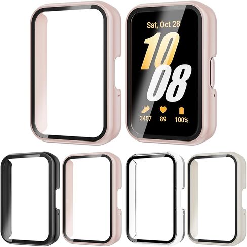 4-Pack Rc-Z for Samsung Galaxy Fit 3 Screen Protector Case, Hard PC Protective Face Cover Replacement Bumper Accessories for Fit 3 Women Men in Kuwait