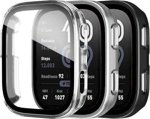 3 Pack Case Compatible with Amazfit Bip 6 Smartwatch Case,PC Material with Built in Tempered Glass Screen Protector Compatible with Amazfit Bip 6 in Kuwait