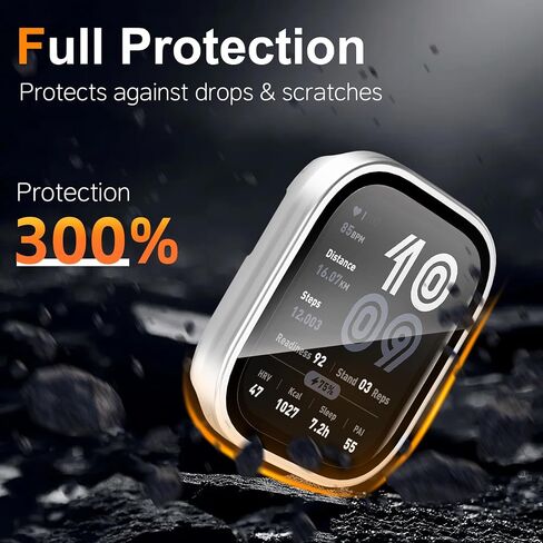 3 Pack Case Compatible with Amazfit Bip 6 Smartwatch Case,PC Material with Built in Tempered Glass Screen Protector Compatible with Amazfit Bip 6 in Kuwait