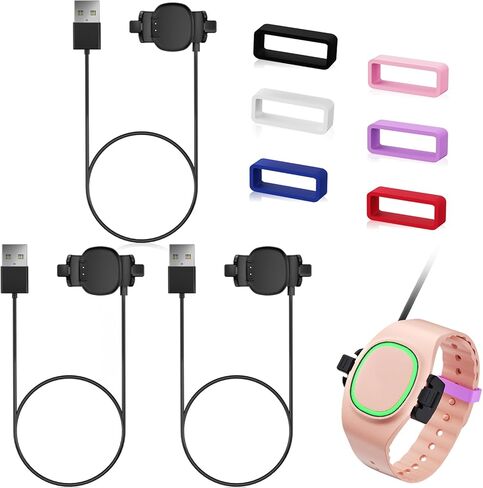 3 حزمة متوافقة مع Magic Band Plus Charger & 6 Back Locks ، شاحن بديل 3.3 قدم متوافق فقط مع Disney-Magic Band+، حماة مقاطع أمان متعددة الألوان in Kuwait