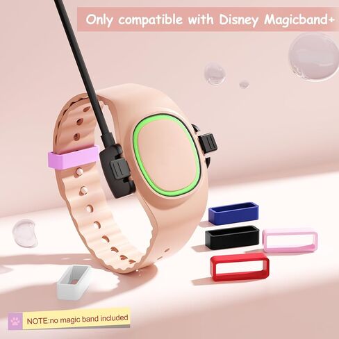 3 حزمة متوافقة مع Magic Band Plus Charger & 6 Back Locks ، شاحن بديل 3.3 قدم متوافق فقط مع Disney-Magic Band+، حماة مقاطع أمان متعددة الألوان in Kuwait