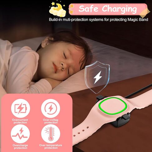 3 حزمة متوافقة مع Magic Band Plus Charger & 6 Back Locks ، شاحن بديل 3.3 قدم متوافق فقط مع Disney-Magic Band+، حماة مقاطع أمان متعددة الألوان in Kuwait