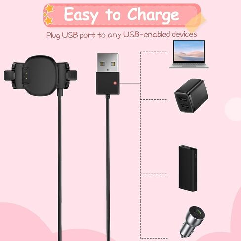 3 حزمة متوافقة مع Magic Band Plus Charger & 6 Back Locks ، شاحن بديل 3.3 قدم متوافق فقط مع Disney-Magic Band+، حماة مقاطع أمان متعددة الألوان in Kuwait