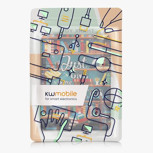 غطاء Kwmobile لـ Amazon Kindle Paperwhite (2024)/Colorsoft Case - E -Reader PU Leather Protection - Auto Wake/Sleep - ebook Magnetic Stand - Black/Beige Girl and Books in Kuwait