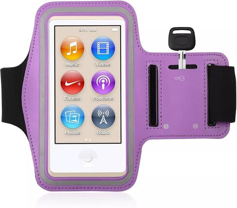 Premium Water Resistant Gym Sports Workout Wrist Band Strap Armband Case for Apple iPod Nano 7th 8th Generation (Purple) in Kuwait