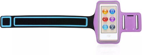 Premium Water Resistant Gym Sports Workout Wrist Band Strap Armband Case for Apple iPod Nano 7th 8th Generation (Purple) in Kuwait