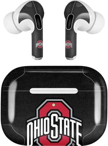 Skinit Skinit Audio Audio Skin متوافق مع AirPods Pro 2nd Gen - جامعة ولاية أوهايو المرخصة رسميًا Osu Buckeyes Design Black in Kuwait