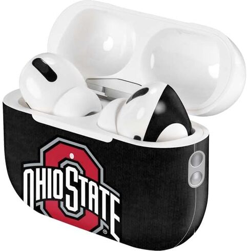 Skinit Skinit Audio Audio Skin متوافق مع AirPods Pro 2nd Gen - جامعة ولاية أوهايو المرخصة رسميًا Osu Buckeyes Design Black in Kuwait