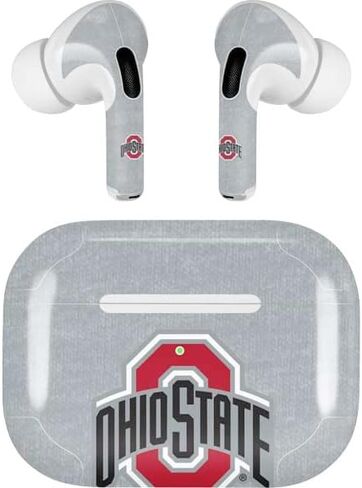 Skinit Skinit Audio Audio Skin متوافق مع AirPods Pro 2nd Gen - جامعة ولاية أوهايو المرخصة رسميًا Osu Buckeyes Design Black in Kuwait
