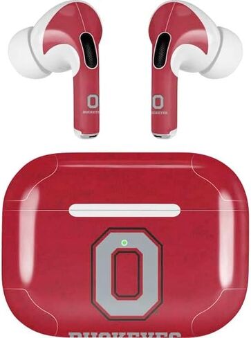 Skinit Skinit Audio Audio Skin متوافق مع AirPods Pro 2nd Gen - جامعة ولاية أوهايو المرخصة رسميًا Osu Buckeyes Design Black in Kuwait