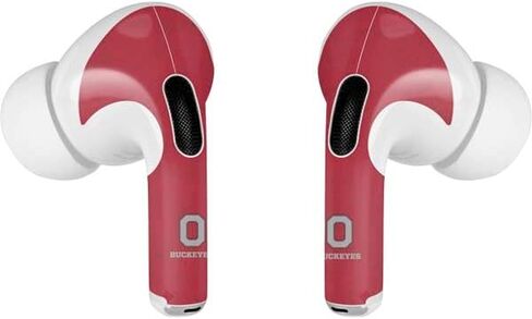 Skinit Skinit Audio Audio Skin متوافق مع AirPods Pro 2nd Gen - جامعة ولاية أوهايو المرخصة رسميًا Osu Buckeyes Design Black in Kuwait