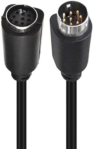S-Video 8-Pin Mini DIN Extension Cable, Male to Female Connector, Black (6ft) in Kuwait