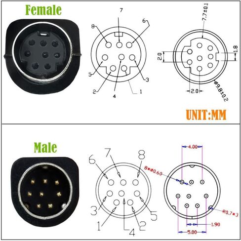 S-Video 8-Pin Mini DIN Extension Cable, Male to Female Connector, Black (6ft) in Kuwait