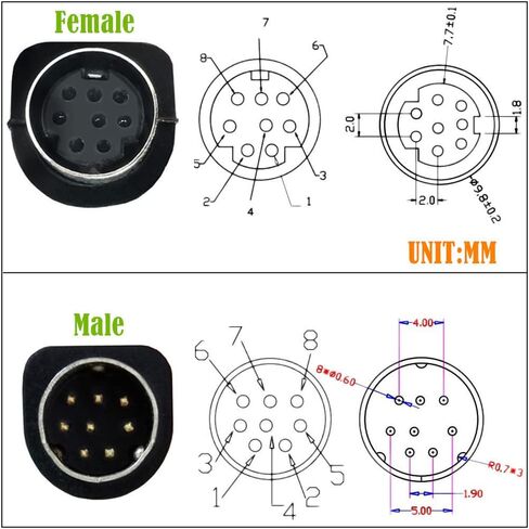 Seadream Mini Din 8 Pin Male to Female Extension Cable Mini Din 8 Core Audio/Video Extension Cable (10FT) in Saudi Arabia