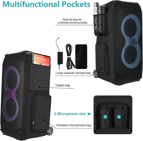 علبة مكبر صوت متوافقة مع JBL Partybox 320 ، حقيبة تخزين غبار مكبر الصوت المحمولة تناسب JBL Partybox 310 للسفر في الهواء الطلق ، الأسود+البرتقالي ، تغطية فقط in Saudi Arabia