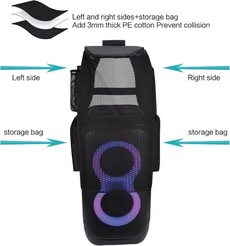 علبة مكبر صوت متوافقة مع JBL Partybox 320 ، حقيبة تخزين غبار مكبر الصوت المحمولة تناسب JBL Partybox 310 للسفر في الهواء الطلق ، الأسود+البرتقالي ، تغطية فقط in Saudi Arabia