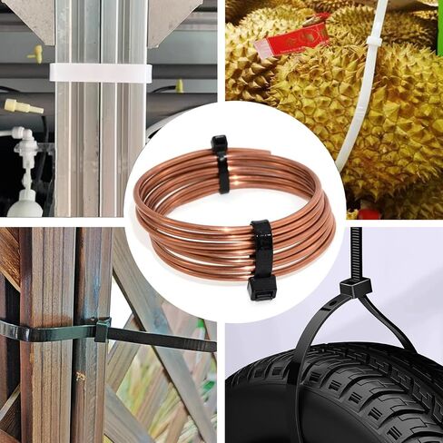 Black Zip Ties Heavy Duty 20 Inch Outdoor, 250lb Extra Large Cable Tie Wraps Long Plastic Wire Ties Wide Big Strong Thick Zipties 40 Pack in Saudi Arabia