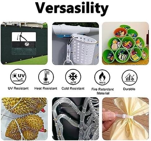 Black Zip Ties Heavy Duty 20 Inch Outdoor, 250lb Extra Large Cable Tie Wraps Long Plastic Wire Ties Wide Big Strong Thick Zipties 40 Pack in Saudi Arabia