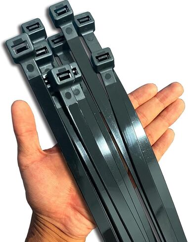 Black Zip Ties Heavy Duty 20 Inch Outdoor, 250lb Extra Large Cable Tie Wraps Long Plastic Wire Ties Wide Big Strong Thick Zipties 40 Pack in Saudi Arabia