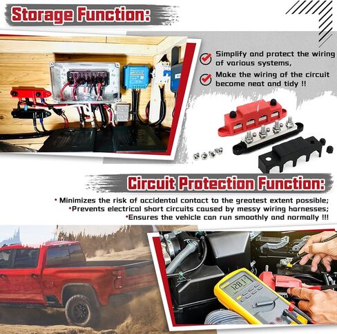 400A 12V BUS BAR BARNINAL COLLINAL ، كتلة توزيع الطاقة مع مسامير 4 × 5/16 "(M8) in Kuwait
