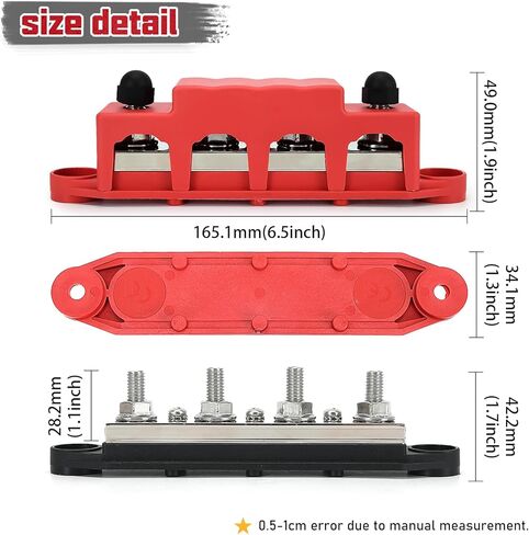 400A 12V BUS BAR BARNINAL COLLINAL ، كتلة توزيع الطاقة مع مسامير 4 × 5/16 "(M8) in Kuwait