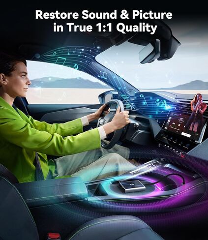 Wireless CarPlay Adapter for iPhone, Converts Wired to Wireless Apple CarPlay Adapter, Includes USB-A to USB-C Dongle, Easy Use, Stable Control, No Delay, Compatible with Cars from 2016 & iOS 10+ in Kuwait