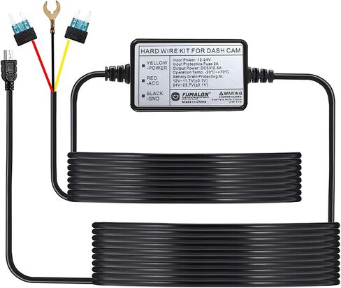 Dash Cam Hardwire Kit, 12-24V Input, DC 5V Output, Battery Drain Protection (USB-Type-C Left Lengle) in Kuwait