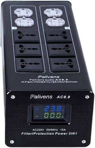 AC Power Filter Power Conditioner, 8 Ways Power Socket, Line Conditioner Power Purifier with Universal Outlets, Power Conditioner Audio Suitable for HiFi CD Player Piano, TV, P10 in Saudi Arabia