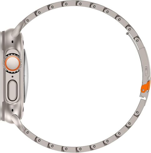 شريط ساعة التيتانيوم متوافق مع Apple Watch Ultra 2/1 49mm ، 45 مم ، 44 مم ، 42 مم - سوار رابط معدني من طراز Aerospace مع قفل السلامة وأداة التحجيم in Kuwait